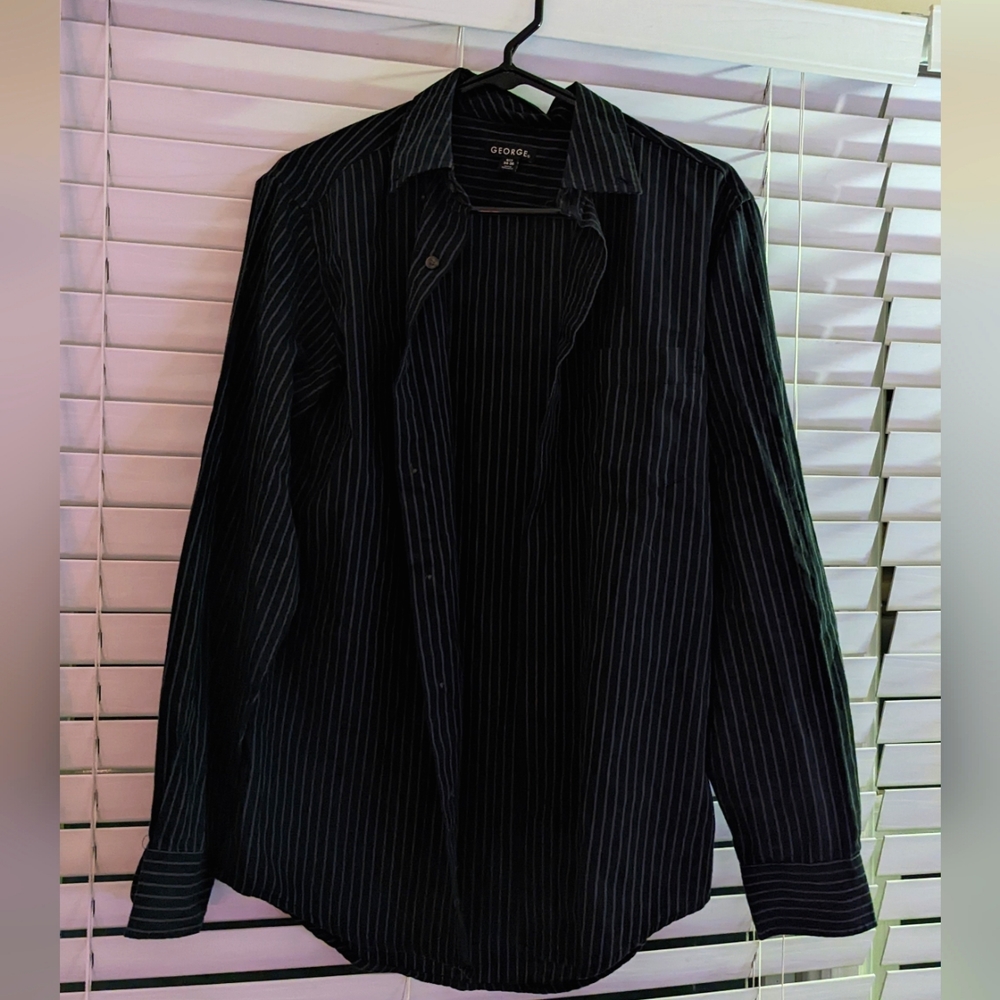 Black And White George Dress Shirt
